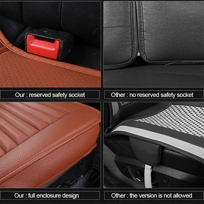 SEAMETAL PU Leather Car Seat Cover Four Seasons Car Seat Protector Pad Mat Automobiles Seat-Cover Cushion for Car Accessories Car Mobile World