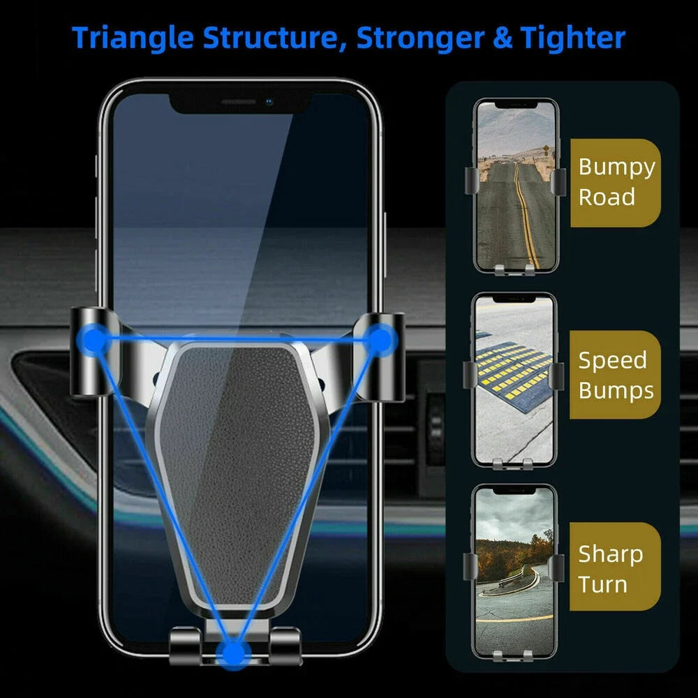 Universal Gravity Mobile Car Phone Holder Car Air Vent Mount Cradle Bracket CellPhone Stand Support For iPhone For Samsung etc. CM World
