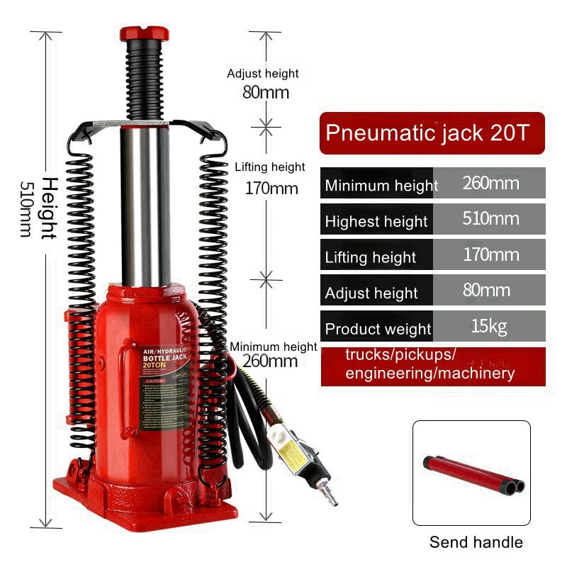 20T pneumatic vertical hydraulic jack truck jack lifting tools auto repair tools
