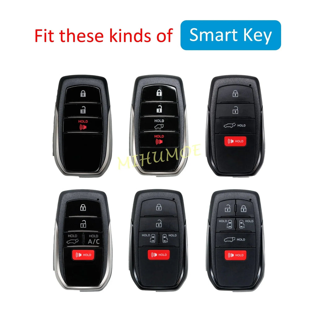 Car Key Cover Case Chain For Toyota Corolla Cross Sequoia Fortuner Prius Venza Alphard Sienna Tundra Mirai Yaris Carbon Fiber CM World