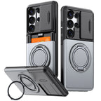 Case For Samsung Galaxy S26 Ultra S25 A57 A36 A27 Wallet Card Holder Ring Kickstand Slide Camera Military-Grade Protection Cover
