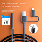 3 in 1 flexible endoscope high definition camera mobile Borescope soft endoscope Undercarriage Safety Inspection tools 7.0mm CM World