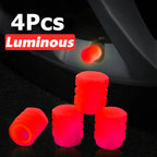 Luminous Valve Caps Fluorescent Green Blue Night Glowing Car Motorcycle Bicycle Wheel Styling Tyre Hub Universal Cap Decor 4Pcs CM World