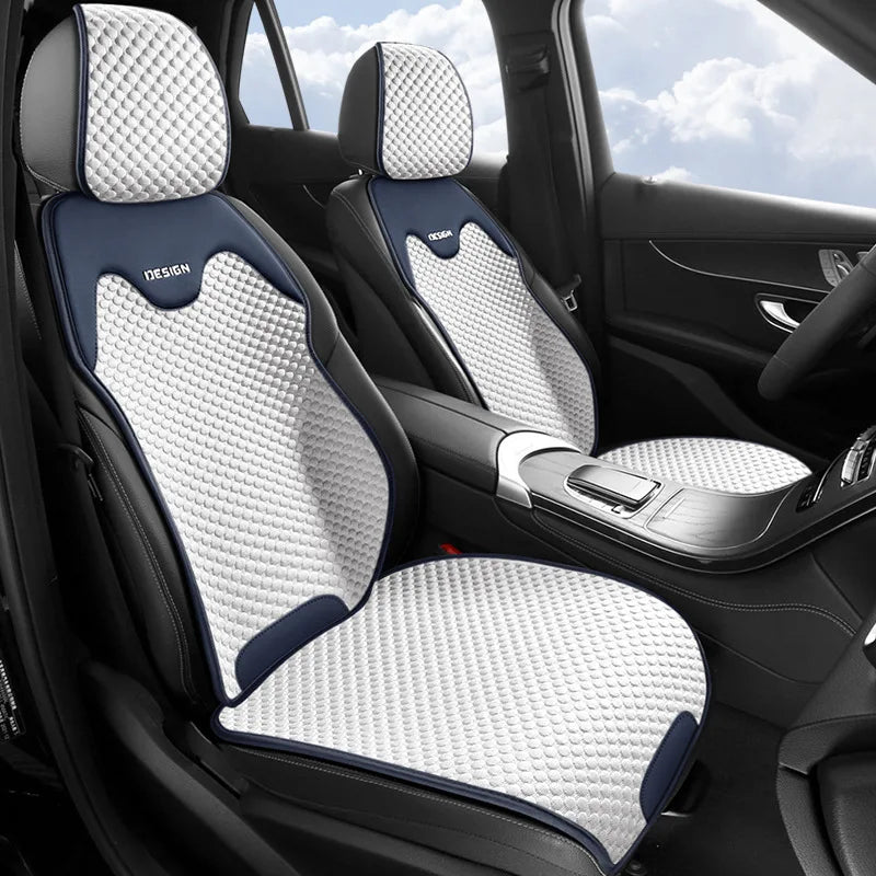 Universal Ice Silk Car Seat Cushion Breathable Seat Cover Sweat Absorption Cool Cushion Universal Split Single Sitting Rear Set Car Mobile World