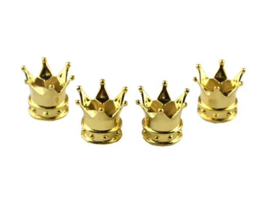 4Pcs Car Universal Crown Valve Caps Dustproof Waterproof Wheel Valve Cover Air Car Motorcycle Tyre Rim Cap Car Trim Valve Cap