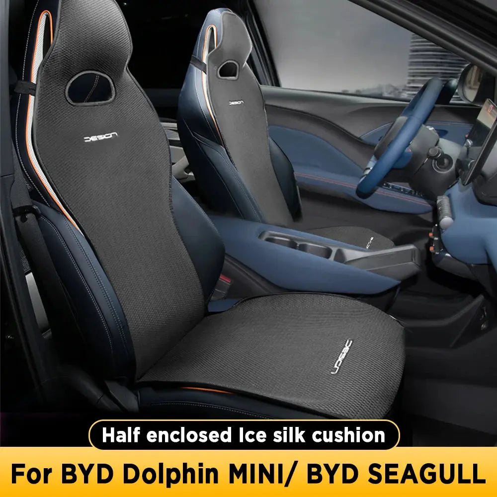 For BYD DOLPHIN MINI BYD SEAGULL 2024 2025 Four Seasons Car Seat Cover Breathable Ice Silk Car Seat Cushion Protector Pad Car Mobile World