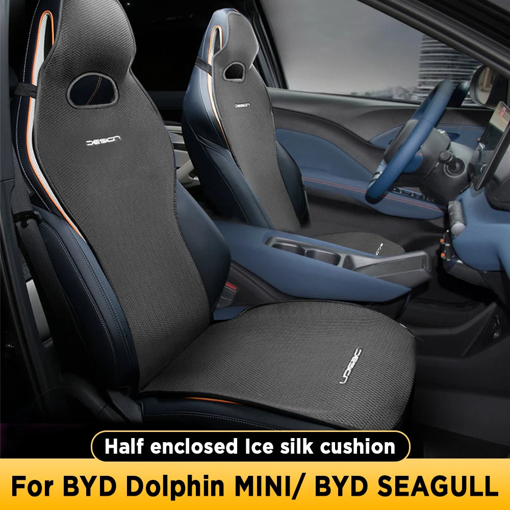For BYD DOLPHIN MINI BYD SEAGULL 2024 2025 Four Seasons Car Seat Cover Breathable Ice Silk Car Seat Cushion Protector Pad