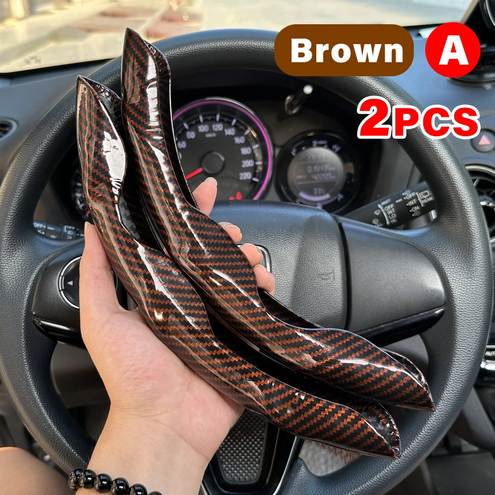 2PCS Universal Car Steering Wheel Booster Leathert Cover Non-Slip Auto Interior Steer Protector interior Decoration Accessories CM World