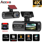 4K WIFI Dash Cam Mini CAR DVR Support Front and Rear Dual Lens 1080P Black Box Room Night Vision Camera Parking Monitor Car Mobile World