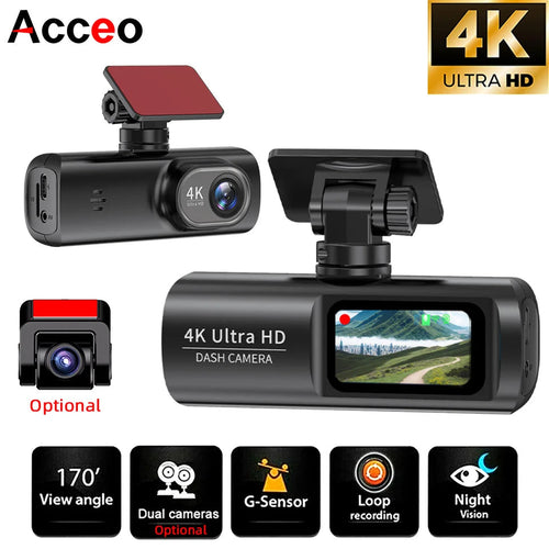 4K WIFI Dash Cam Mini CAR DVR Support Front and Rear Dual Lens 1080P Black Box Room Night Vision Camera Parking Monitor Car Mobile World