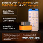 KONNWEI KW905 ELM327 OBD2 Car Scanner Bluetooth 5.0 Engine Fault Scanner Tool OBDII Code Reader Diagnostic Tool for Android/IOS Car Mobile World