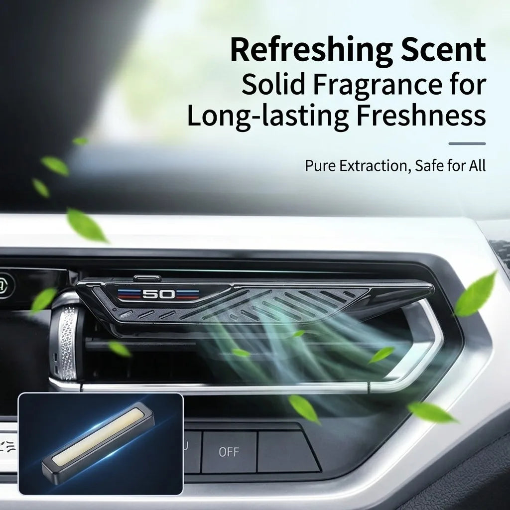 Blade Shape Car Air Freshener Vent Clip Solid Balm Perfume Diffuser Interior Accessories For BMW 3 5 Series X1 X3 X5