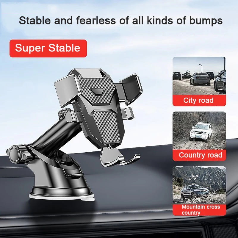 2026 NEW Universal Sucker Car Phone Holder 360° Windshield Car Dashboard Mobile Cell Support Bracket for 4.0-7 Inch Smartphones CM World