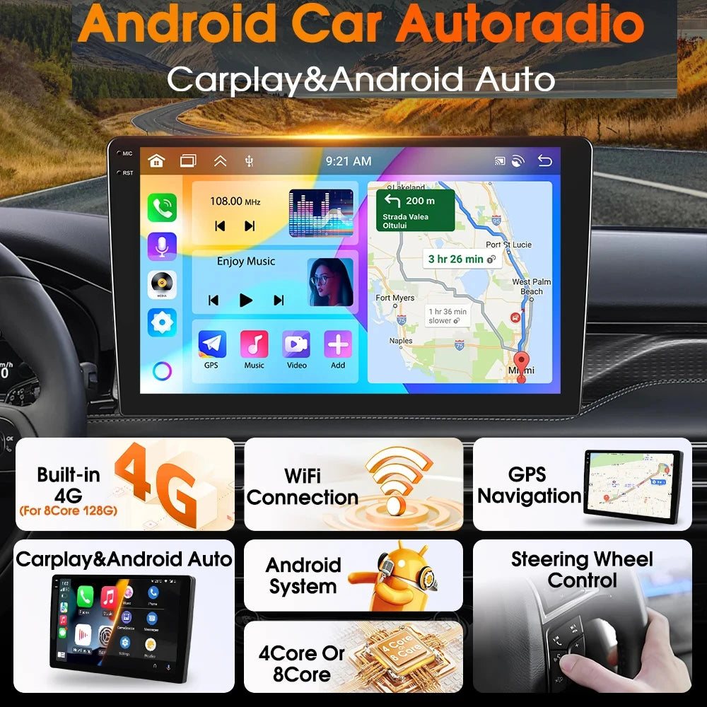 JIUYIN 10.1“ Car Radio Player For Volvo XC90 2004-2014 Android15 Multimedia Wireless CarPlay Audio Auto Video Stereo GPS Screen CM World