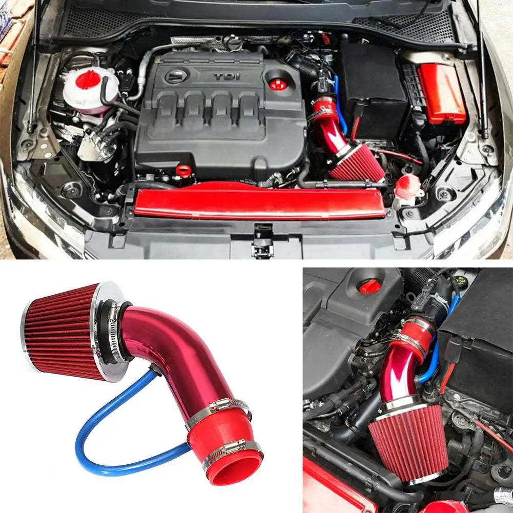 1Set 3" Cold Air Intake Filter Induction Kit Pipe Power Flow Hose System