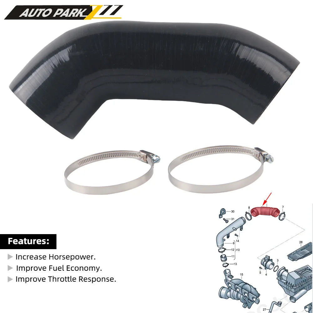 Silicone intake hose For AUDI A3 8P VW Beetle Golf Mk5 Mk6 04-19 EA888 2gen 1KD129684 1K0129684L