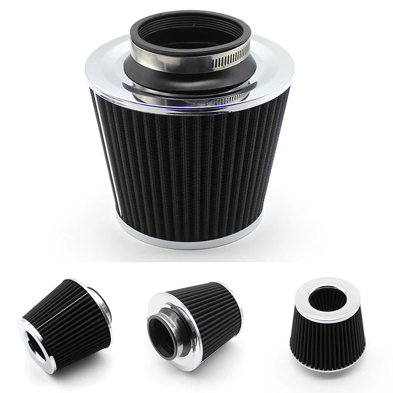 3"  76mm Universal Car Racing Cold Air Intake System Turbo Induction Pipe Tube Kit Cone High Flow Performace Air Filter Inlet