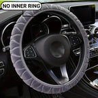 37-39cm Car Steering Wheel Cover, Universal Anti-Slip Auto Steering Wheel, Fluffy Steering Wheel Cover, Soft Plush Auto Interior CM World