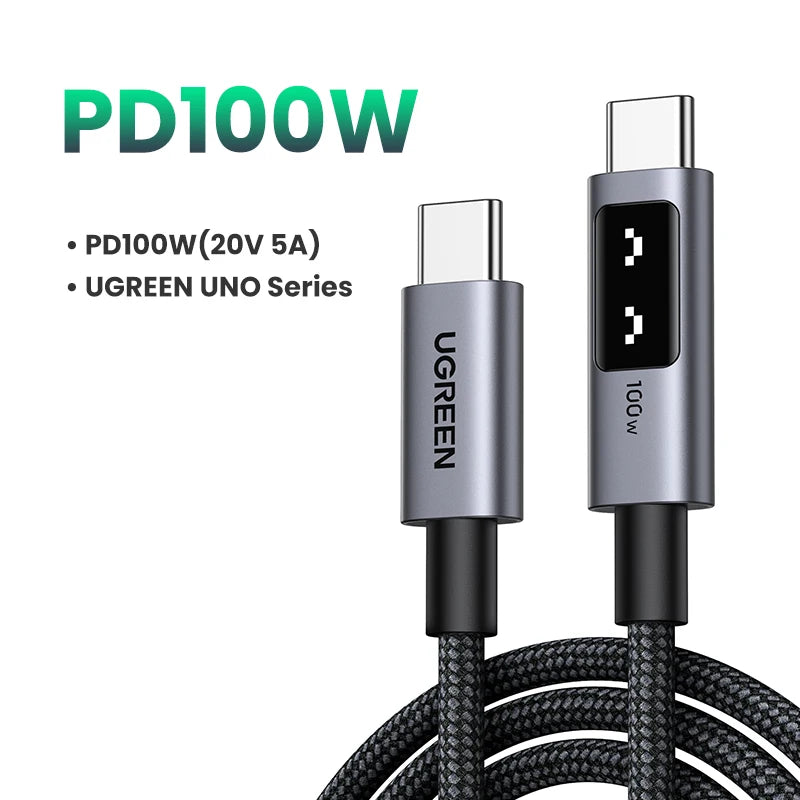 UGREEN UNO PD100W USB C Cable Fast Charging Type C to Type C Data Cord for iPhone Air/17/16 Samsung S26/25 iPad MacBook 0.5-3M