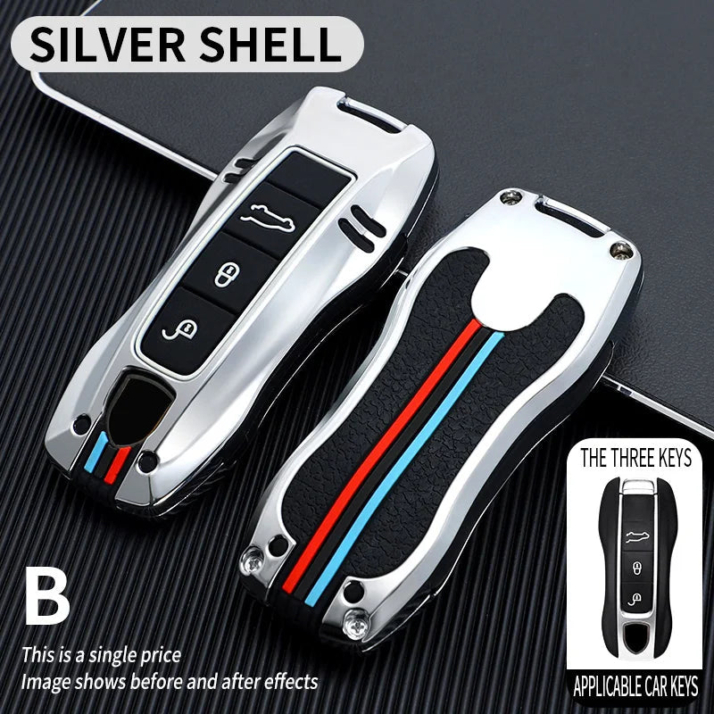 Zinc Alloy Car Smart Key Case Cover Shell Fob for Porsche New Cayenne Panamera 911 992 Taycan Car Protect Interior Accessories CM World