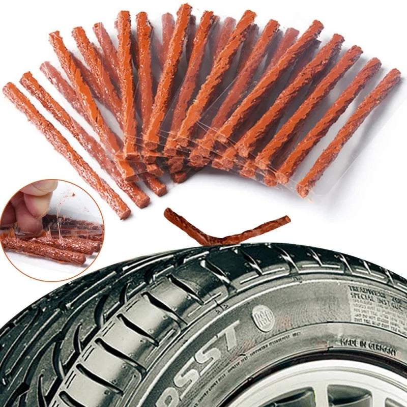 5/50Pcs Tire Repair Strips Tubeless Rubber Stiring Glue Seals for Car Motorcycle Tyre Puncture kit wicks worms Tools Accessories CM World