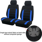 AUTO PLUS Sports Universal Polyester Car Seat Cover Set Fit Most Car Plain Fabric Bicolor Stylish Car Accessories Seat Protector CM World