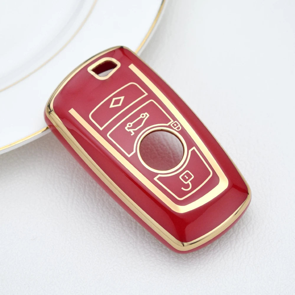 TPU Remote Car Key Case Cover Holder for BMW 1 3 5 7 Series X1 X3 X4 X5 X6 F10 F20 F30 F34 F25 F31 M3 M4 E34 Keychain