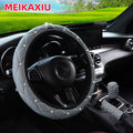 Soft leather crown diamond car without inner ring steering wheel cover, gear shift cover, handbrake cover, 3-piece set CM World