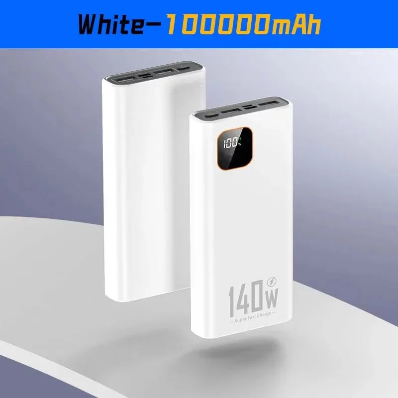 New 500000mAh Power Bank 140W Super Fast Charging Powerbank Portable External Battery Charger for iPhone Huawei Samsung Xiaomi