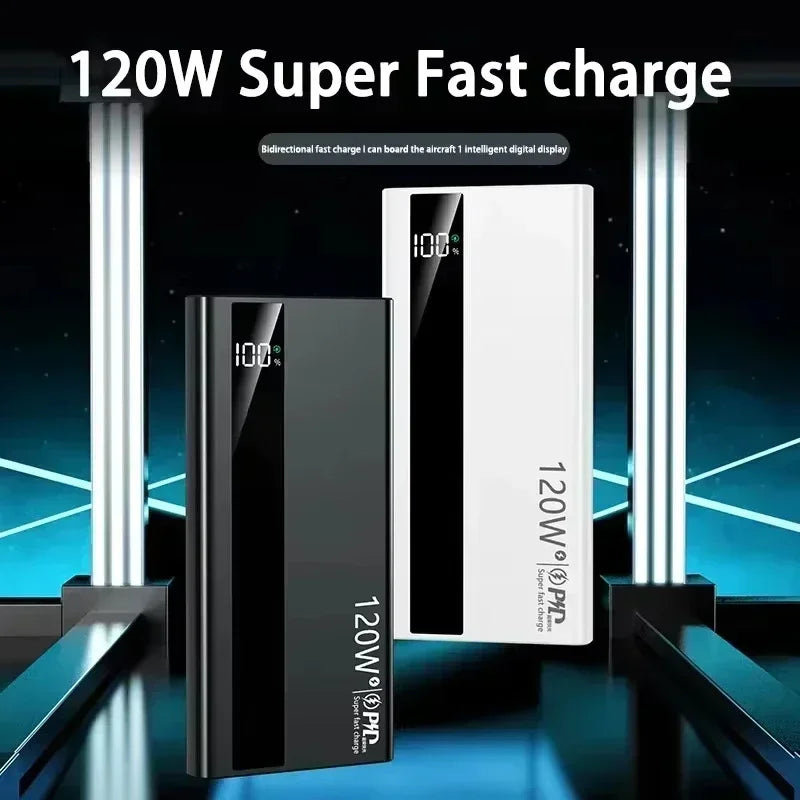 Lenovo 2027 NEW 500000mAh CCC 120W Portable Powerbank Super Fast Charging Battery Charger LED Digital Display For Xiaomi