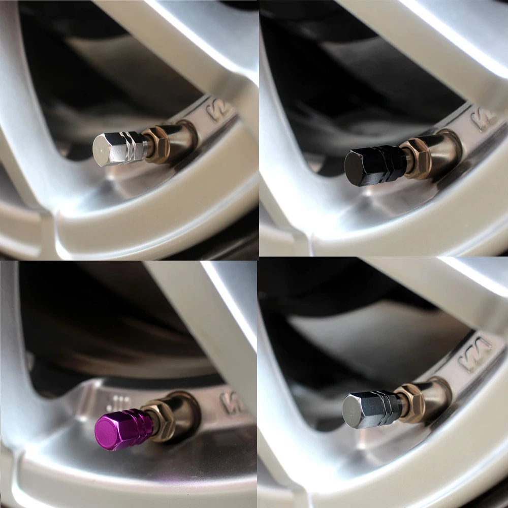 Aluminum Alloy Car Wheel Tire Valve Caps Tyre Rim Stem Covers Car Dustproof Tire Cap For Cars Motorcycles Trucks Bikes CM World