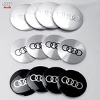 4pcs Set of Wheel Center Caps Stickers Car Hub Covers for Audi S RS A3 A4 B8 A6 A5 Q5 A7 - Multiple Sizes 56/60/63/65/68mm CM World