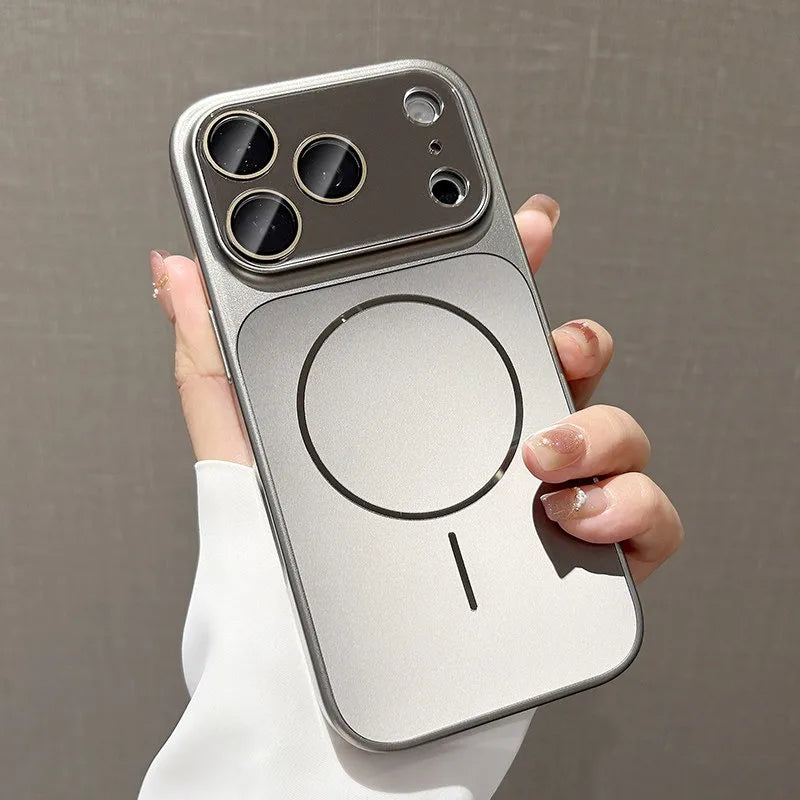 Large Window Glass Camera Protection for Magsafe Case for iPhone 18 17 16 15 14 13 Pro Max Laser Back Wireless Charging Cover