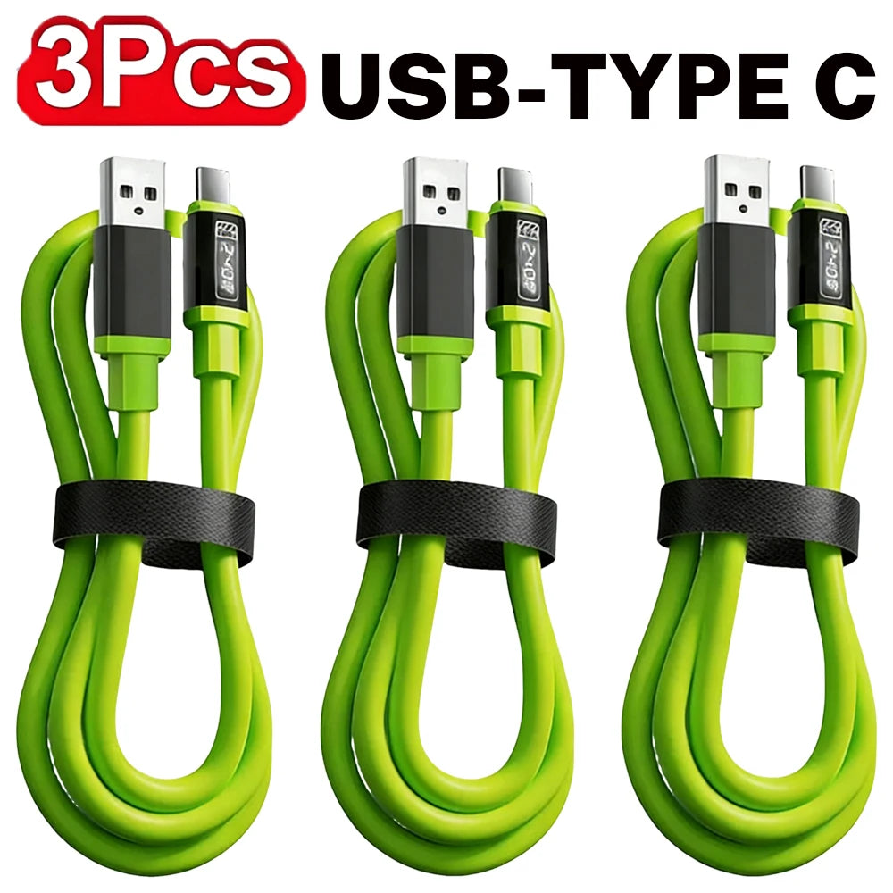 3Pcs 240W USB C To C Data Cable PD Fast Charging Charger Line for iPhone 16 17 Samsung Xiaomi Phone 0.3m/1m/1.5m/2m Type C Cord