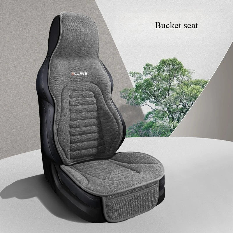 Flax Universal Car Seat Covers Four Season Breathable Car Seat Protector Pad Auto Accessories Interior Car Seat Covers Full Set CM World