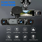 Car DVR Dash Cam 3/4 Lens Black Box FHD 1080P Night Vision 24h Parking G-Sensor Loop Recording Video Recorder Car Cameras Car Mobile World