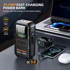 5000A Car Battery Jump Starter with Air Compressor 150PSI Air Pump 12V Auto Battery Booster Power Bank Portable Tire Inflator