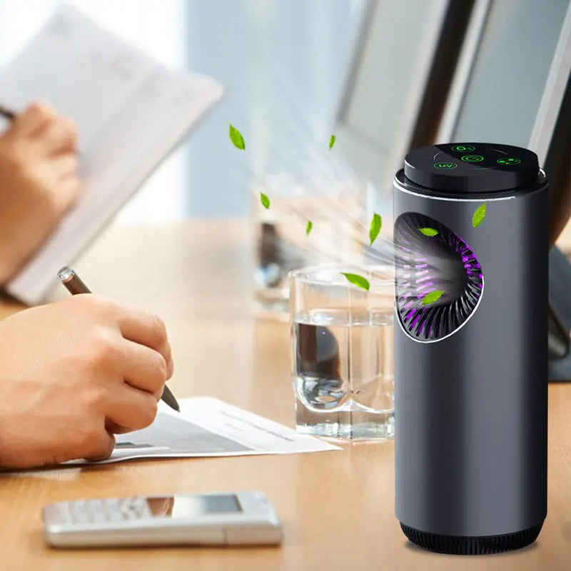 Car Air Purifier Cleaner with Ozone Generator Negative Ion Fragrance Air Freshener UVC Sanitizing Machine for Vehicle Interior