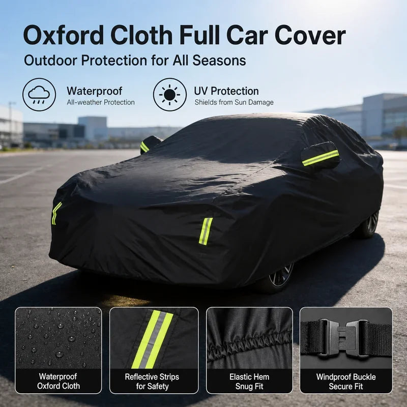 For Cadillac OPTIQ All-Season Oxford Cloth Car Cover Outdoor Waterproof Anti-UV Rain Snow Dust Auto Accessories