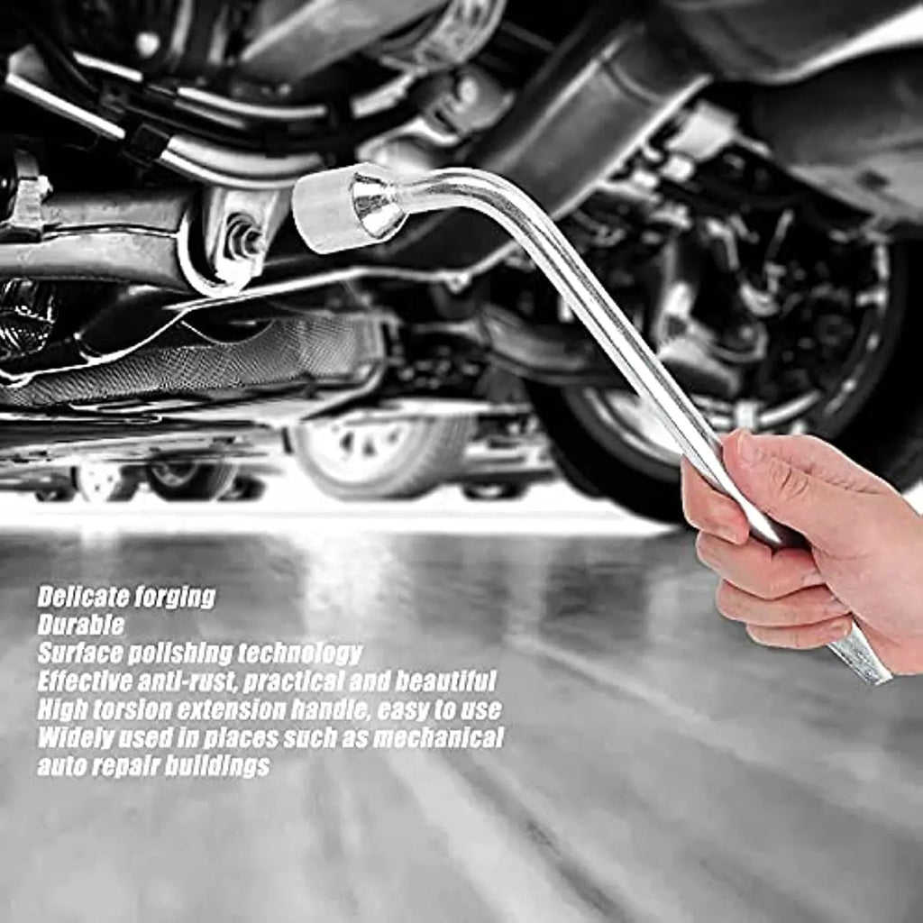 Car Spare Tire Lug Wrench - L type Hexagonal Head 17/19/21mm Slotted End Socket Repair Tool, Standard Tire Wrench CM World