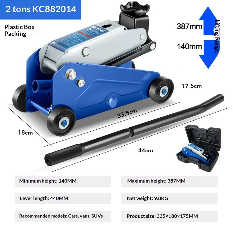 Car Rescue Tool Hydraulic Jack Pneumatic Lift Small Portable Car Jack Heavy Duty Low Profile Quick Raise Garage Emergency Change CM World