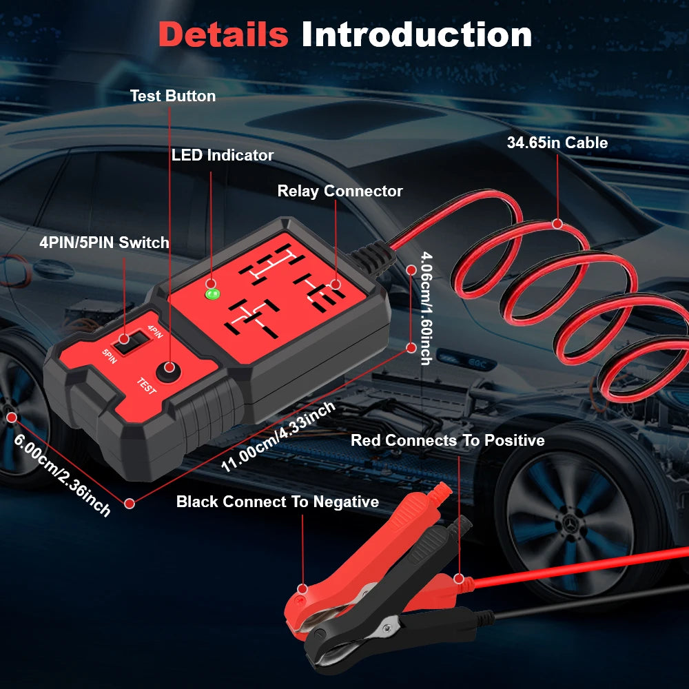 LED Indicator Light Car Battery Checker Electronic Test Car Relay Tester Diagnostic Tools Automotive Accessories Universal 12V CM World