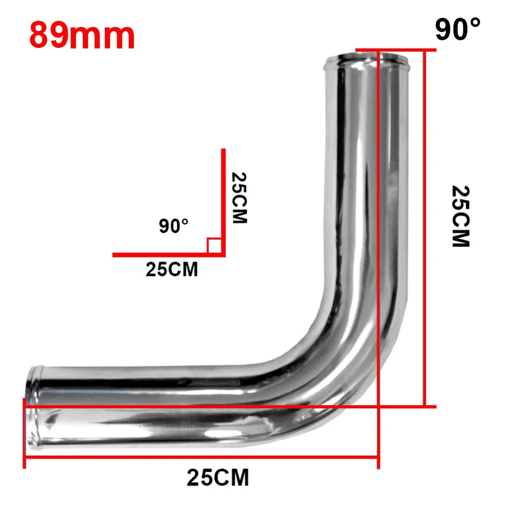 Universal L S Type Aluminum Tube 76mm 89mm 3inch 3.5inch Cold Air Intake Pipe for Racing Car Turbo High Flow 0/45/90/180 Degrees CM World
