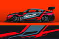 Cool Racing Car Graphic Decal Full Body Vinyl Wrap Modern Design Vector Image Car Full Wrap Sticker Decorative Car Decal 2PCS