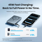 Vention 10000mAh 45W Power Bank For Qi2.2 25W MagSafe Magnetic Wireless Battery Portable Charger For iPhone 17 16 Samsung S25 24 Car Mobile World