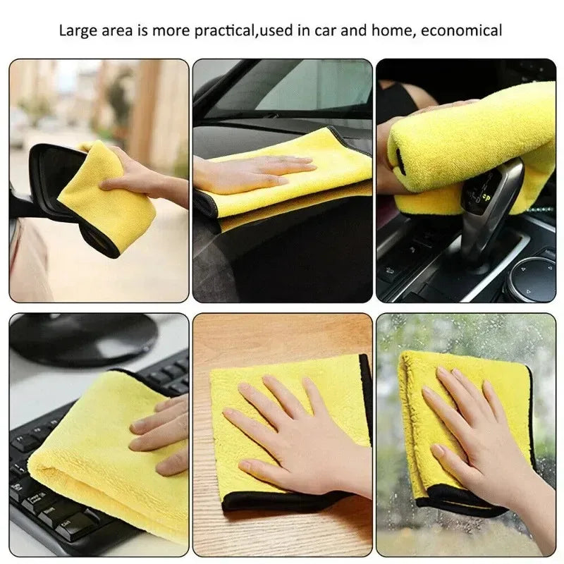 3/10Pcs Microfiber Cleaning Towel Car Cleaning Cloths Professional Detailing Car Drying Microfiber Towel Wash Towels Accessories