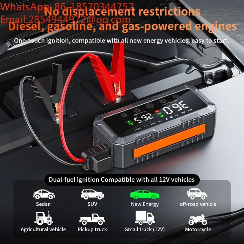 8000A Dual 25‑Cylinder Car Jump Starter Built‑In Air Compressor Portable Vehicle Emergency Booster Power Bank