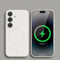 For Magsafe Magnetic Wireless Charge Case For Samsung Galaxy S25 S26 S24 S23 S 25 Ultra Plus FE Soft Cases Liquid Silicone Cover