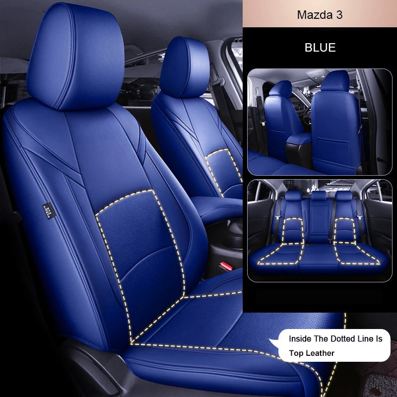 For Mazda 3 6 CX-5 CX-30 Custom Fit Car Seat Covers Accessories Full Covered Top Quality Leather Full Set 2 Rows 5 Seat CM World