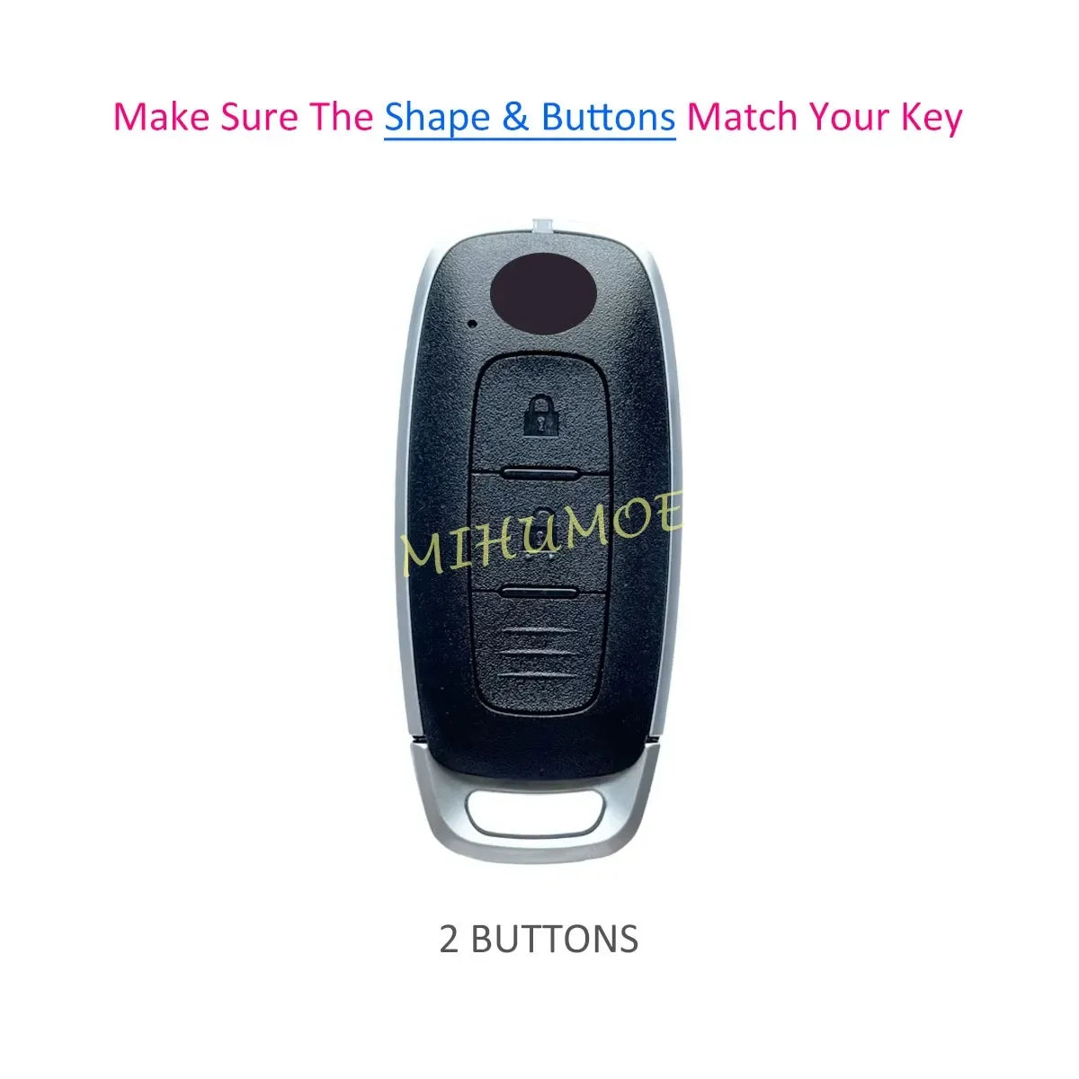 2 Buttons Silicone Car Key Case Cover Chain For Nissan X-Trail Qashqai Pathfinder Kicks Juke Ariya 2023 2024 2025 Matte Black CM World